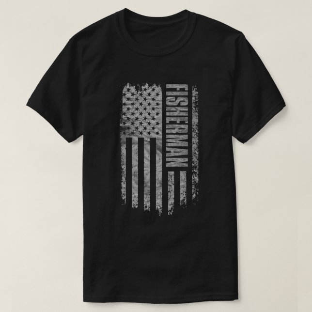 Camiseta Fisherman USA Flag Distressed design (Frente do Design)