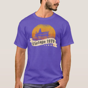 Camiseta Fishermen Vintage born 1970 Birthday Fishingboat F