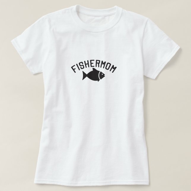 Camiseta Fishermom funny fishing (Frente do Design)