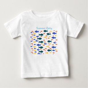 Camiseta Fishes Baby Fine Jersey T-Shirt, White