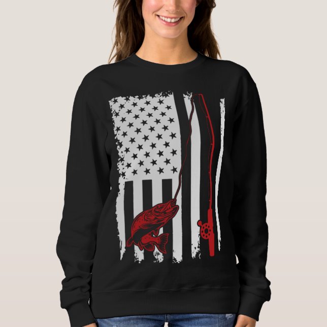 Camiseta Fishing  American Flag Bass Fishing (Frente)