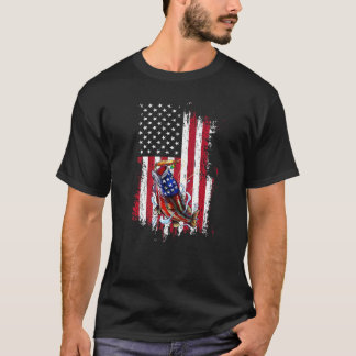Camiseta Fishing American Flag Vintage Usa Fisherman