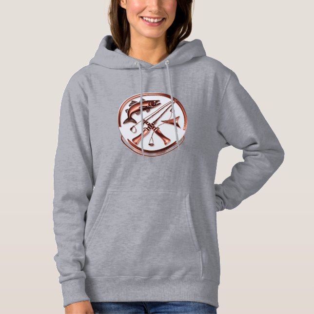 Camiseta Fishing Badge Design – Women’s Hoodie (Frente)