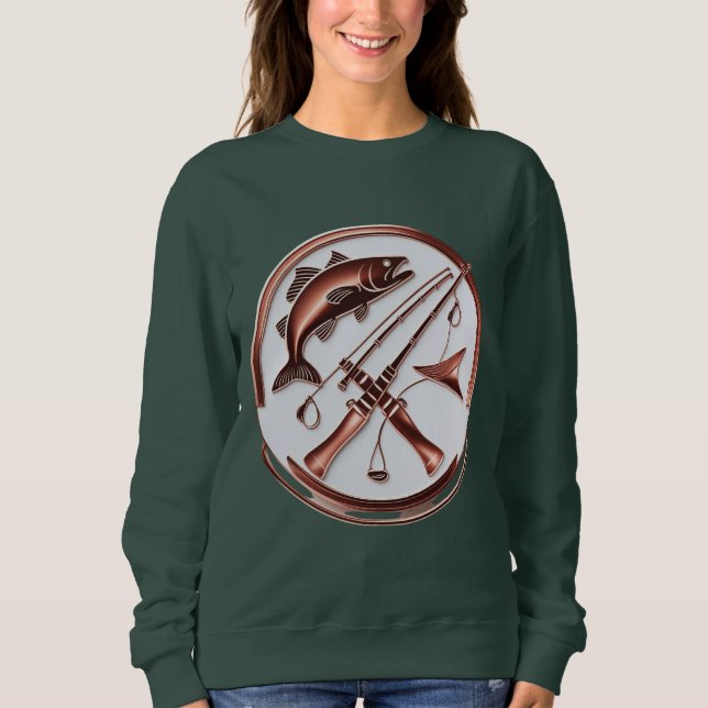 Camiseta Fishing Badge Design – Women’s Sweatshirt (Frente)