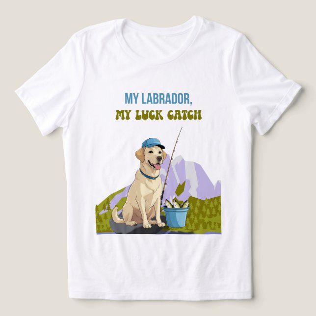 Camiseta Fishing Buddy – Labrador Retriever Edition (Design frontal)