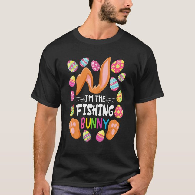 Camiseta Fishing Bunny I Roupas de festa de Páscoa combinan (Frente)