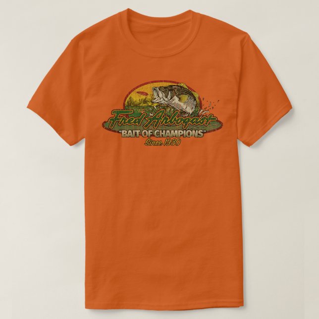 Camiseta Fishing Fred Arbogast Bass Lures 1930  (Frente do Design)