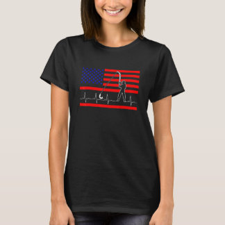 Camiseta Fishing Heartbeat Pesca Americana 4 de Julho Patri