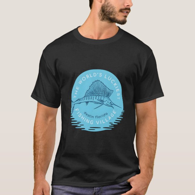 Camiseta Fishing In Destin Florida Swordfish Beach For Him (Frente)
