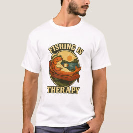 Camiseta Fishing Is Therapy | Funny Fish Couch Art