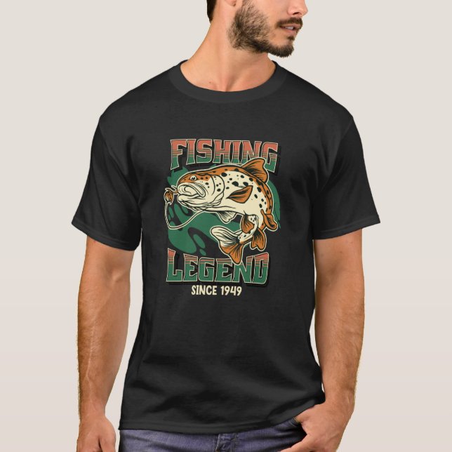 Camiseta Fishing Legend Trout Bass Fisherman Since 1949 The (Frente)