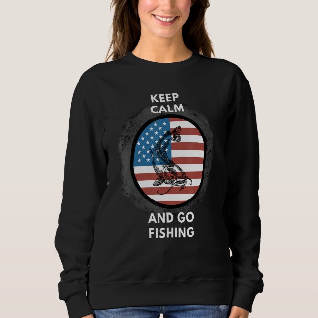 Camiseta Fishing Patriotic American flag (Frente)