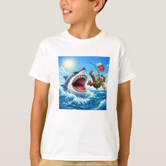 Camiseta Fishing Shark Cartoon