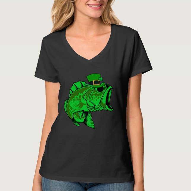 Camiseta Fishing St Patrick s Day Irish Lucky Fishing For M (Frente)