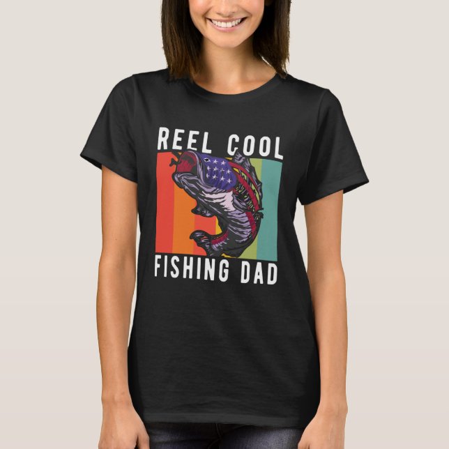 Camiseta Fishing Stuff For Fathers Day Reel Cool Dad Americ (Frente)
