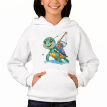 Fishing Turtle – Kids’ Hoodie