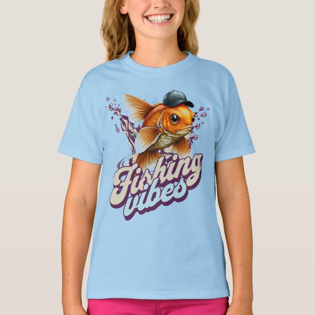 Camiseta Fishing Vibes Crianças (Frente)