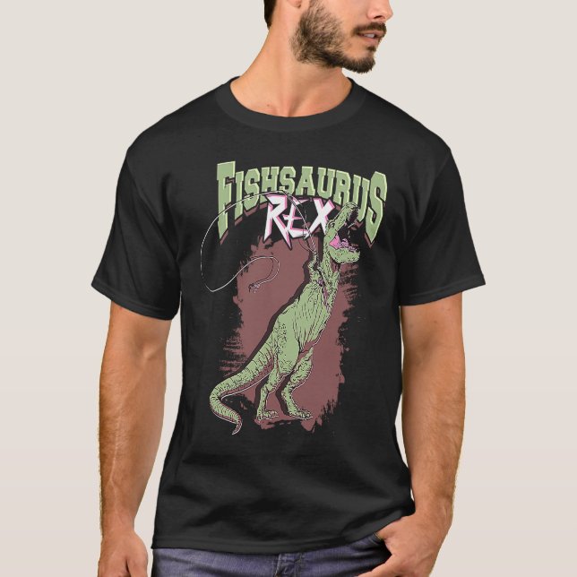 Camiseta Fishsaurus rex u2013 Trout Fisheries Rex (Frente)