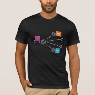 Camiseta Física da cisão nuclear Urânio Bário Krypton