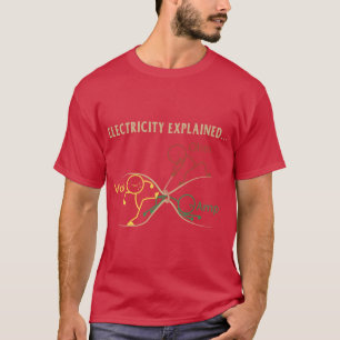 Camiseta Física da família da eletricidade engraçada explic