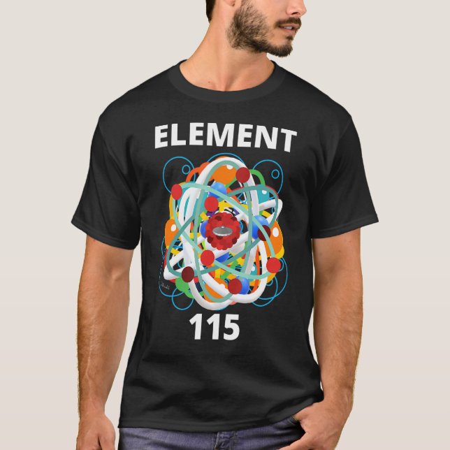 Camiseta Física Elemento 115 Partículas Energéticas Ciência (Frente)