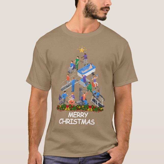 Camiseta Fisicalherapista Christmasree Felry garota de Nata (Frente)