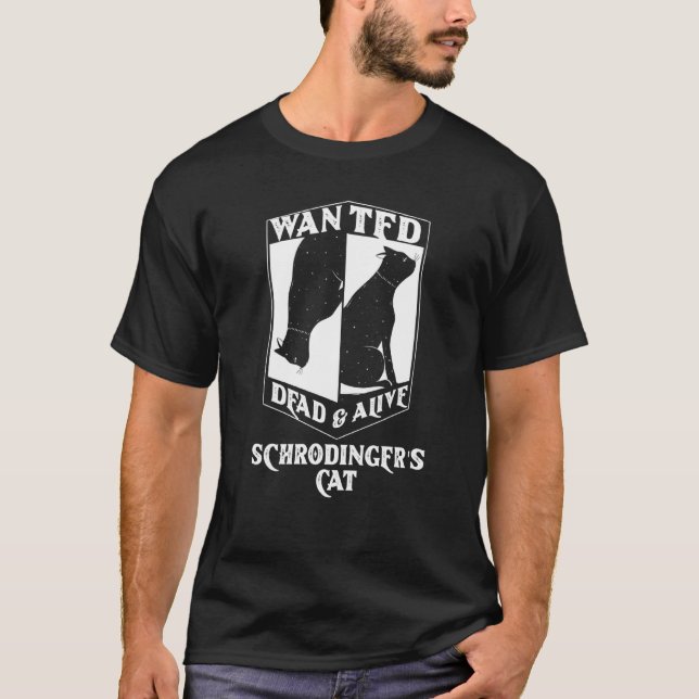 Camiseta Físico da Mecânica Quântica  Ideia Gato de Schrödi (Frente)