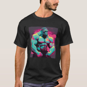 Camiseta Fisiculturismo de Corpo de Fera Gorila Músculos Fi