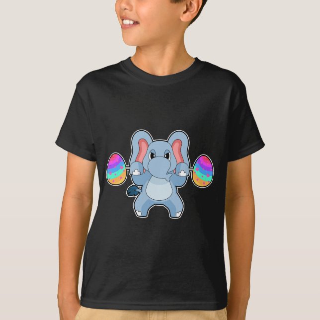 Camiseta Fisiculturismo de Páscoa de Elefante (Frente)