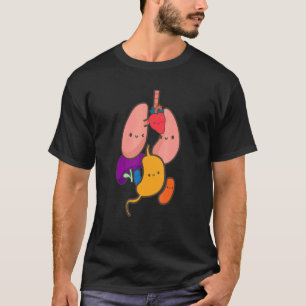 Camiseta Fisiologia Anatômica Pulmões Cardíacos Órgãos Vita