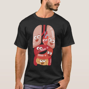 Camiseta Fisiologia Anatômica Pulmões Cardíacos Órgãos Vita
