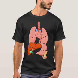 Camiseta Fisiologia Anatômica Pulmões Cardíacos Órgãos Vita