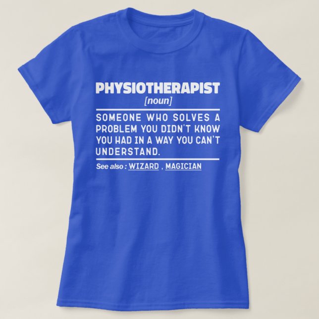 Camiseta Fisioterapeuta Noun PhysioTheré Funcionário Legal (Frente do Design)