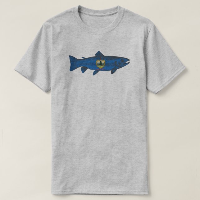 Camiseta Fissura de Sinalizador de Fish Vermont (Frente do Design)
