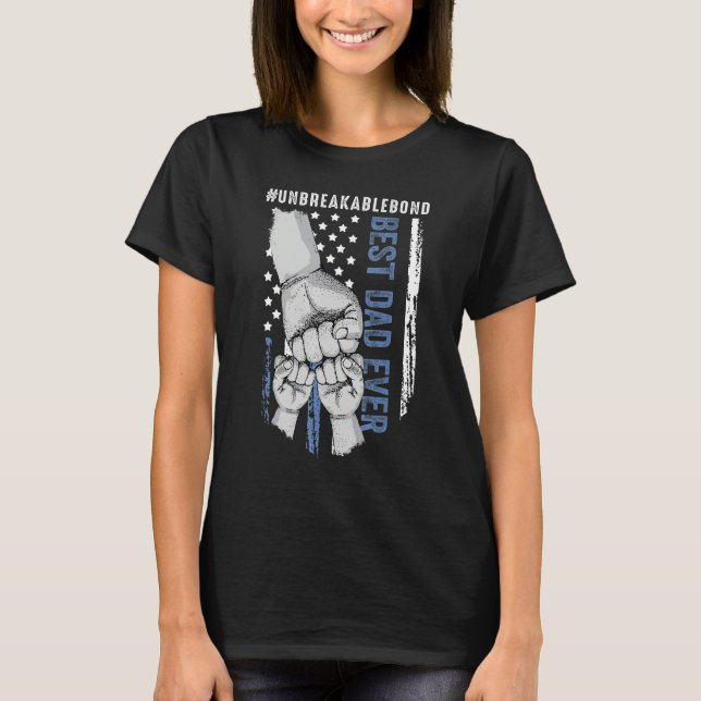 Camiseta Fist Bump American Flag Dad   Best Dad Ever (Frente)