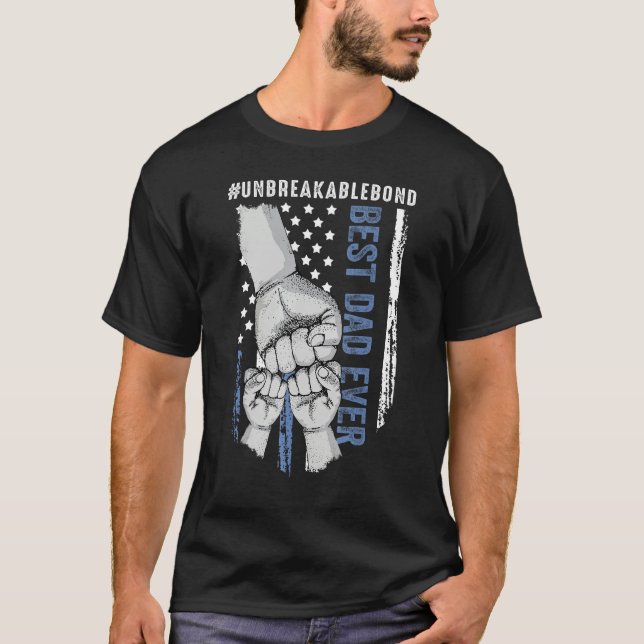 Camiseta Fist Bump American Flag Dad   Best Dad Ever (Frente)