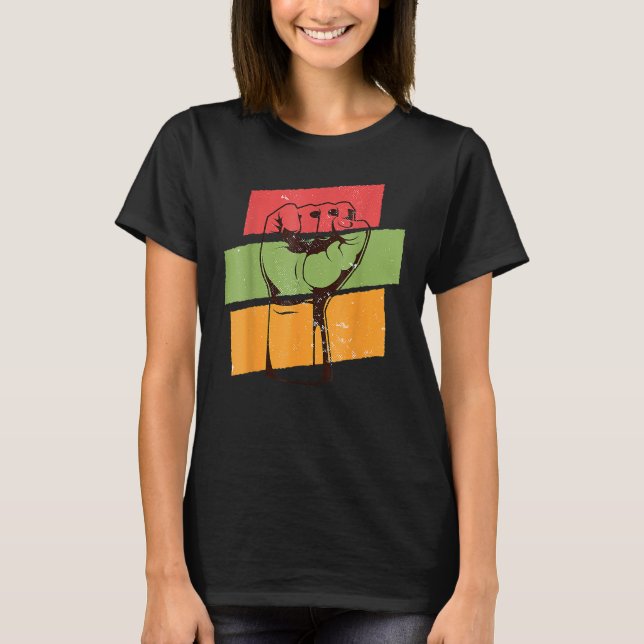 Camiseta Fist Hand Black History Month Afro African Pride M (Frente)