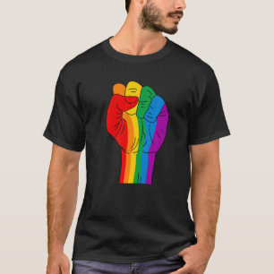 Camiseta Fist Lgbtq Gay Rights Proud Orgulho Rainbow