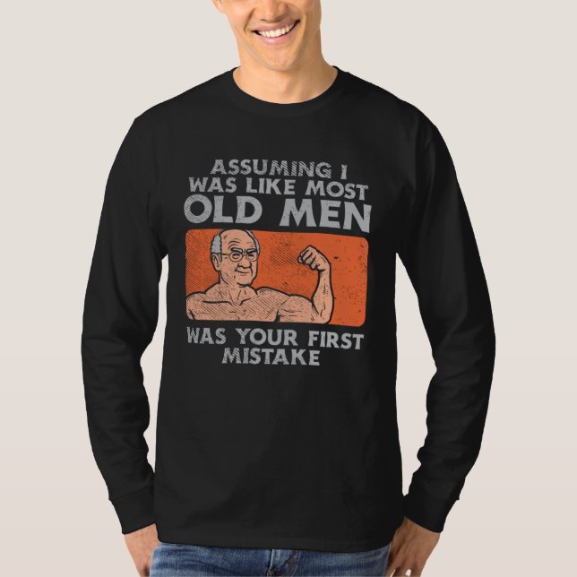 Camiseta Fit Old Man Weightlifting Workout (Frente)