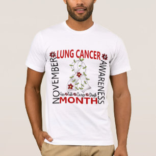 Camiseta Fita 4 da flor do mês da consciência do câncer
