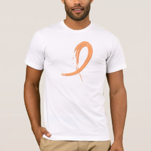 Camiseta Fita A4 do pêssego de cancer Endometrial