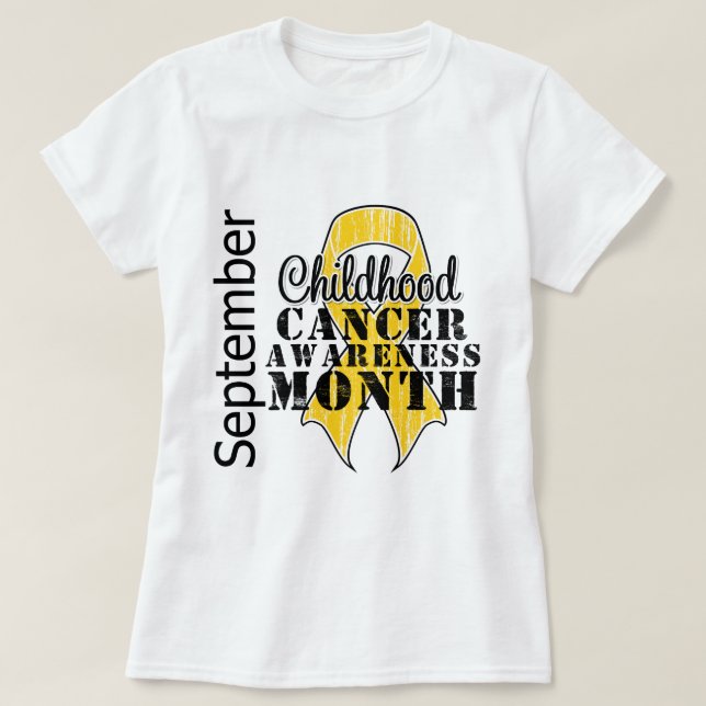 Camiseta Fita afligida mês da consciência do cancer da (Frente do Design)