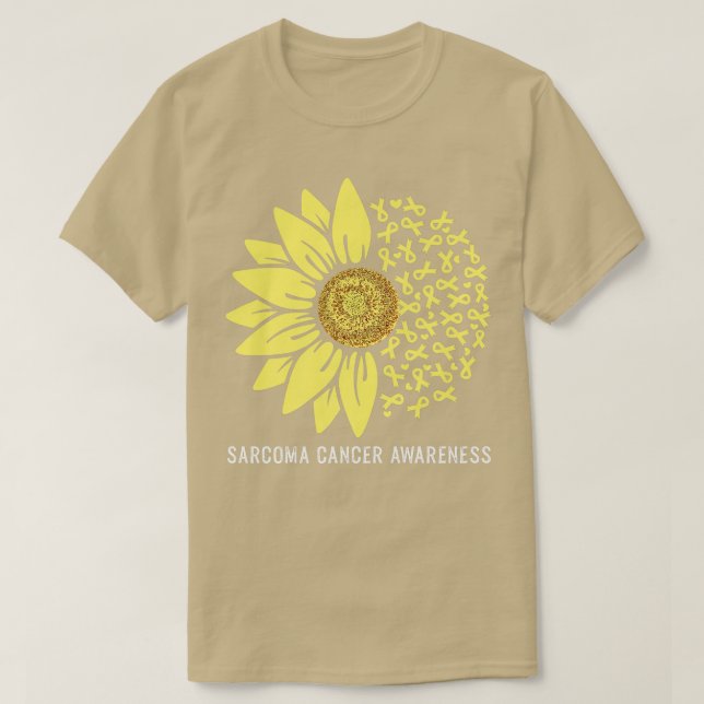 Camiseta Fita Amarela Flor Sunfloral Sensibilização do Canc (Frente do Design)