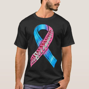Camiseta Fita Azul Cor-de-Rosa Senha Consciencialização Mês