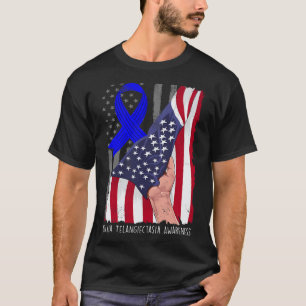Camiseta Fita Azul da Bandeira Americana de Conscientização
