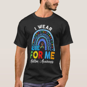 Camiseta Fita Azul de Consciência do Autismo Arco-Íris Use