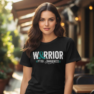 Camiseta Fita Azul de Conscientização do Guerreiro TEPT