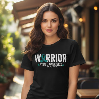 Camiseta Fita Azul de Conscientização do Guerreiro TEPT