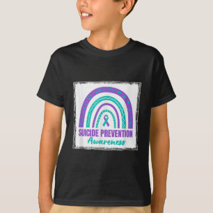 Camiseta Fita Azul e Roxa de Conscientização da Prevenção d
