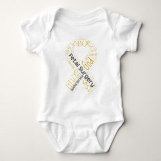 Camiseta Fita Bifida do texto de Spina da cirurgia Fetal
